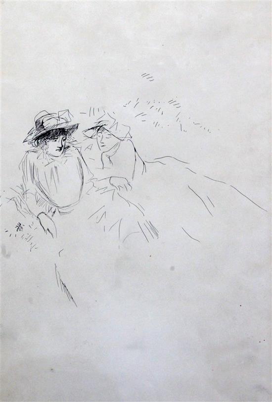 Attributed to Jean-Louis Forain (1852-1931) Le Tableau de Croche, 6 x 4in.